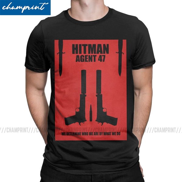 

мужской hitman agent 47 видеоигры футболка одежда с коротким рукавом мода crewneck тис плюс размер футболки спорт толстовка с капюшоном hood