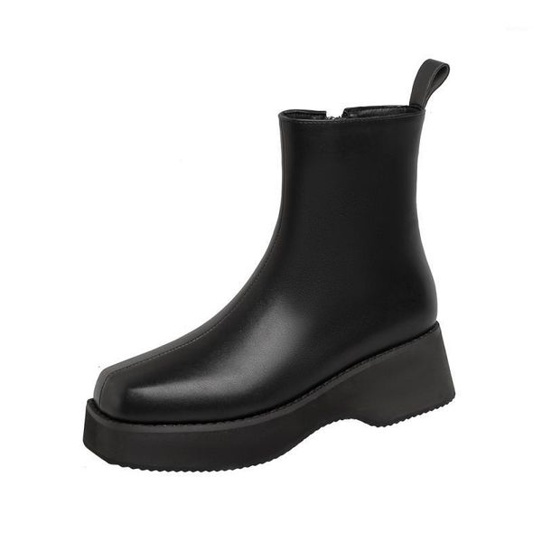 

boots big size square toe women shoes ankle for ladies woman winter1, Black