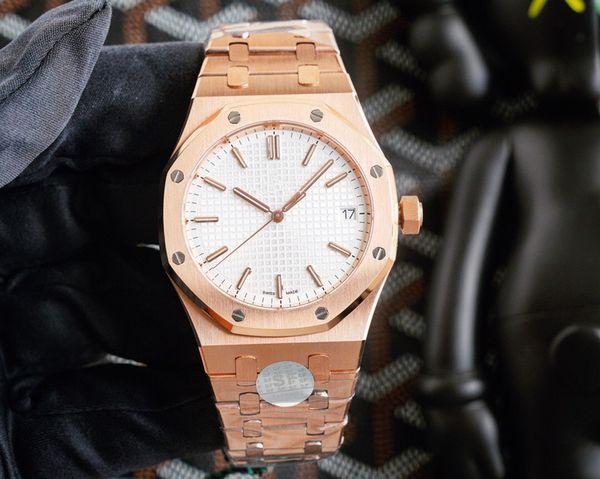 

мужские часы 15500 new 41 x 10.4mm montre de luxe автоматические часы мужчины смотреть движение часы montre reloj de lujo v4, Slivery;brown