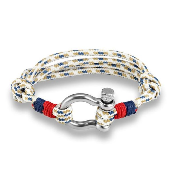 

new arrival fashion jewelry navy style sport camping parachute cord survival bracelet men women stainless steel shackl qylrdi