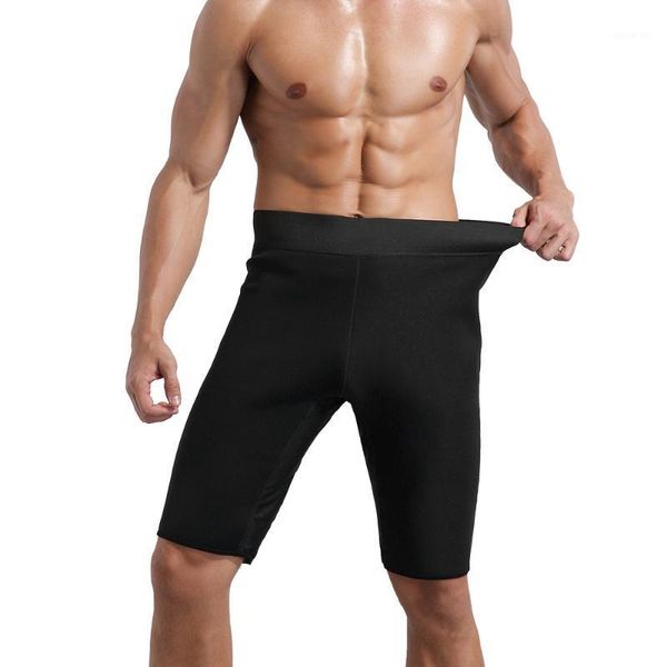 

gym clothing men sauna shorts body shaper slimmer neoprene athletic yoga pants compression workout sweat shorts1, White;black