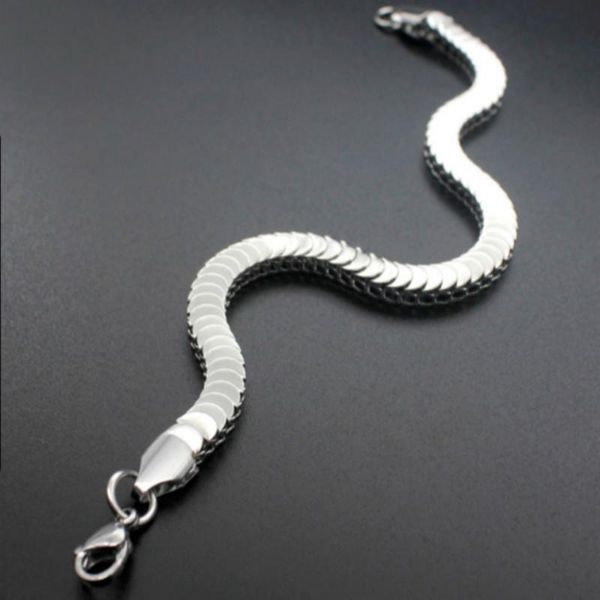 

snake chain bracelet for women men stainless steel polishing bracelet fashion jewelry 18cm,20cm,22cm available drop shipping, Black