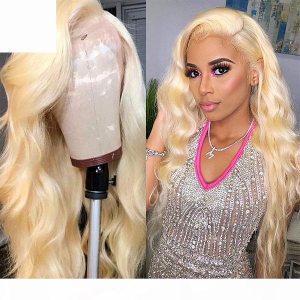 

body wave lace front wigs 613 blonde long full lace human hair wig 130%~150%density pre plucked hairline with baby hairs can be dyed, Black;brown