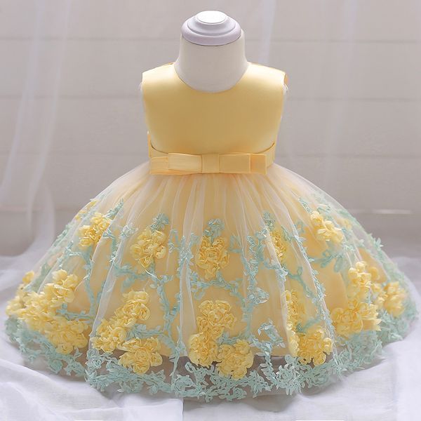 

vieeoease girls christmas dress kids clothing 2021 summer fashion sleeveless vest lace tutu princess dress cc-788, Red;yellow