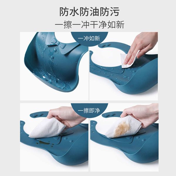 

bib color box baby silicone in waterproof three-dimensional dining children's towel saliva bag lmks, Red;brown