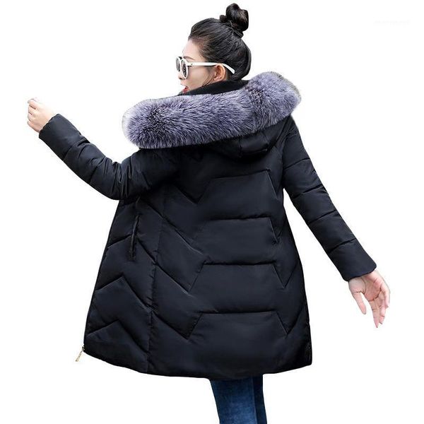 

women's down & parkas 6xl 7xl plus size women big fur winter hooded long jacket female coat thick warm for 2021 1, Black