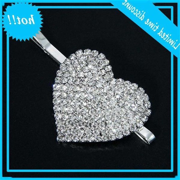 

minimalist side pony clip full glitter rhinestone hard metal hair pins a69c