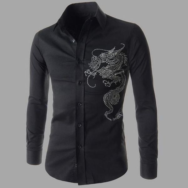 

men's casual shirts geek spring men shirt long sleeve, White;black