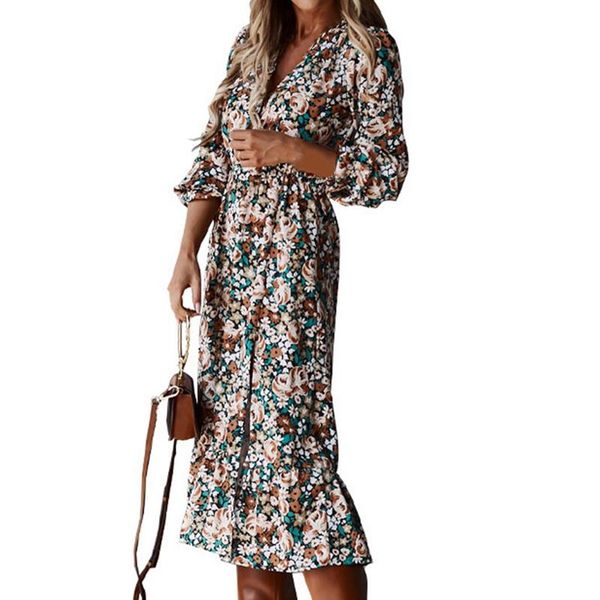 

2021 elegant long sleeves belt party dress casual autumn bandage long dress female leopard print women button shirt, Black;gray