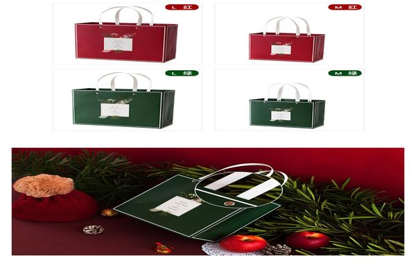 

stobag 5pcs merry christmas happy holiday red green portable paper bags for birthday party baby shower cookies chocolate pack bbynsd