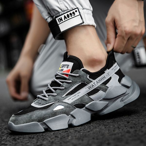 

men's casual young man street men trend outdoor leisure shoes male footwear breathable comfortable sneakers, Black;brown