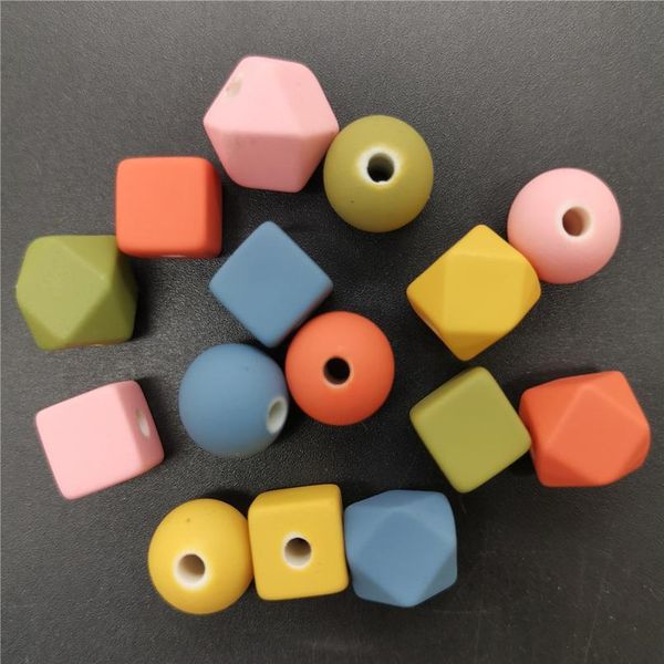 

new diy 15pcs round square multicolor acrylic round pearl loose frosting beads jewelry maki bbybbp, Black