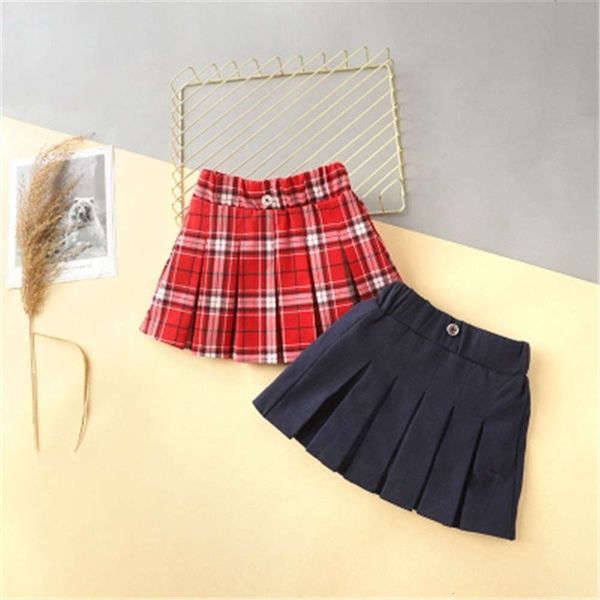 

spring new children's 2021 short bear girls' plaid pleated skirt pcwh4941m, Blue
