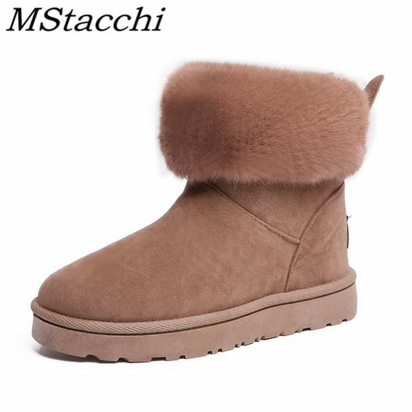 

mstacchi rabbit ears keep warm in winter women flat boots solid color round toe platform exquisite woman shoes plataforma mujer y1106, Black