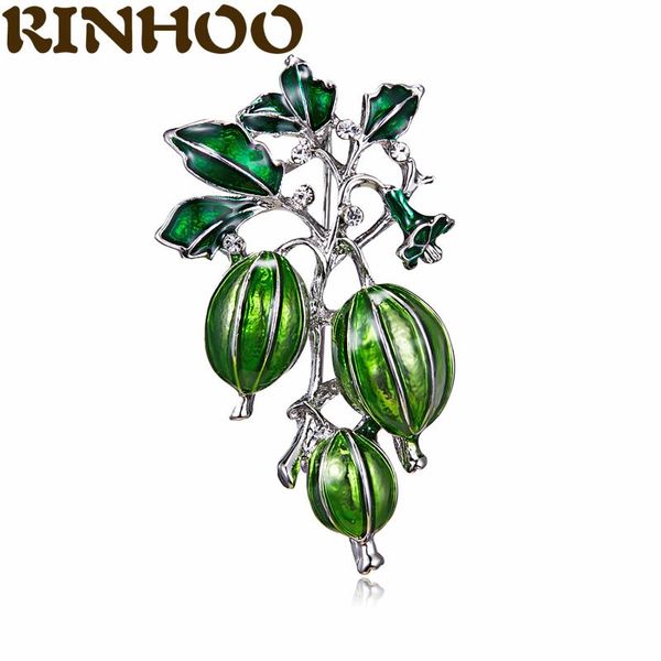 Pins, Broşlar Rinhoo Yeşil Sebze Meyve LOOFAH HARAJUKU Tarzı Giysi Yaka Klip Pin Rhinestone Bitki Broş Aksesuarları