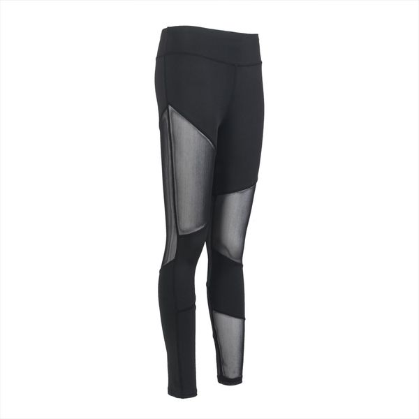 

горячие продает сетку высокой талии фитнес гетры женщина stretch спортивных лоскутные летние бинты брюки брюки тренировка legging, Black