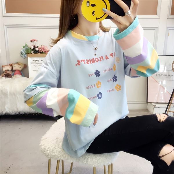 

2020 осени одежда свободного похудение плюс размера женщин вверх coatclothing 200кга жира мм жира сестра похудение с длинными рукавами топ д, White