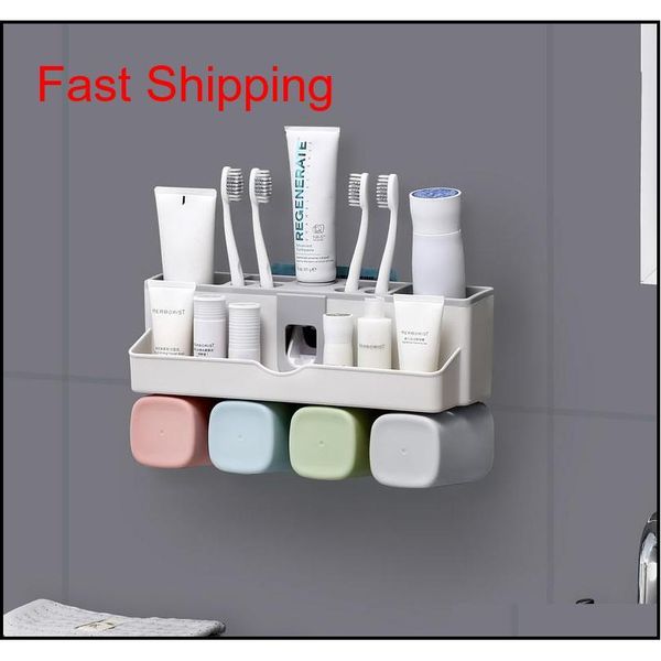 

family bathroom rack small body large function multi-function toothbrush holder green plastic t qyluis yh_pack