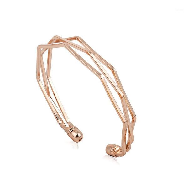 

fashionable five-layer rhombus polished geometric open couple bracelet1, White