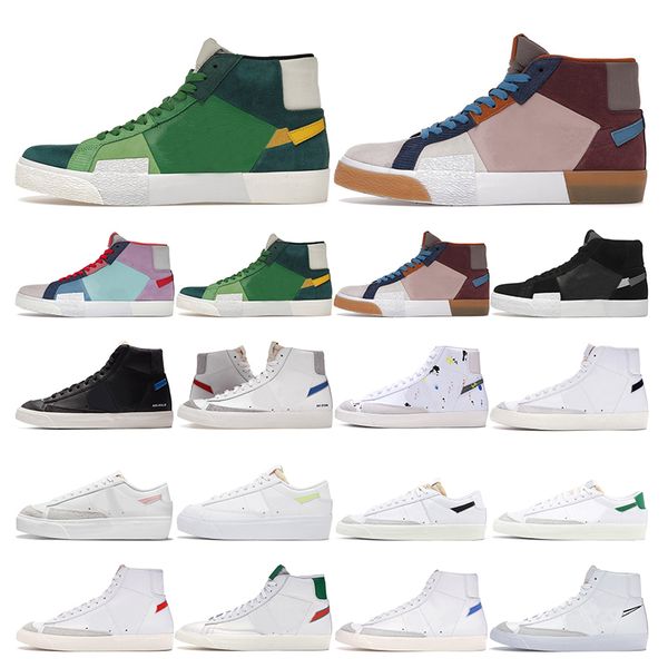 

blazer mid 77 vintage mens casual shoes women black white green mosaic brown habanero red pacific blue sport sneakers fashion