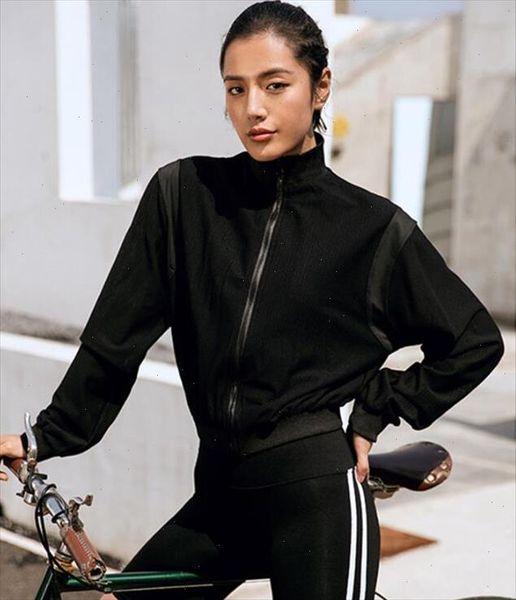 

autumn and winter solid color european version loose short lantern sleeve jacket sports coat womens thin sportswear wome, Black;brown