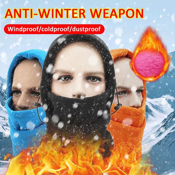 

winter riding cap windproof caps outdoor sports bib cold-proof thickening headgear face mask fleece warm caps warm hat outdoor, Black
