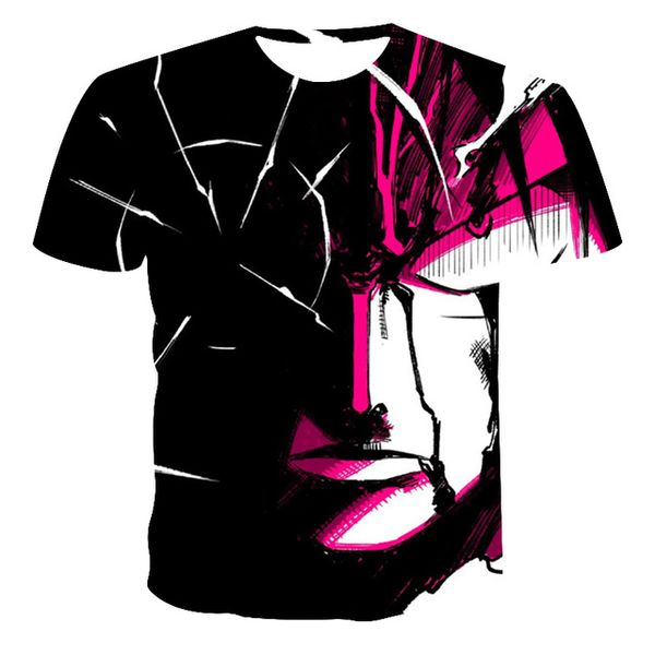 

summer men 3d anime illustration printing breathable printing 3d print shirts humor oversized comics men clothing
