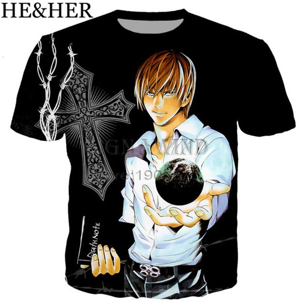

new anime skull printed 3d death note 3d print shirts anime hippie aesthetic men clothing
