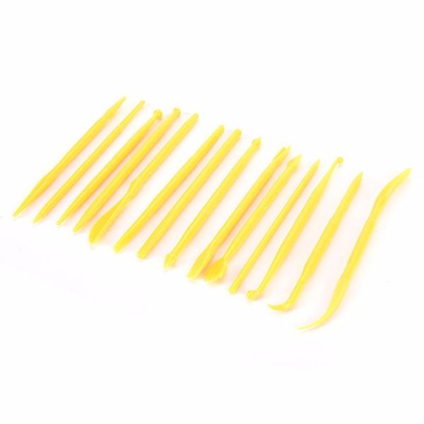 

14 pcs plastic sugar turning clay soft pottery plastic knife and brush brushes diy kit tools mini sugar turning sculptu jllxur