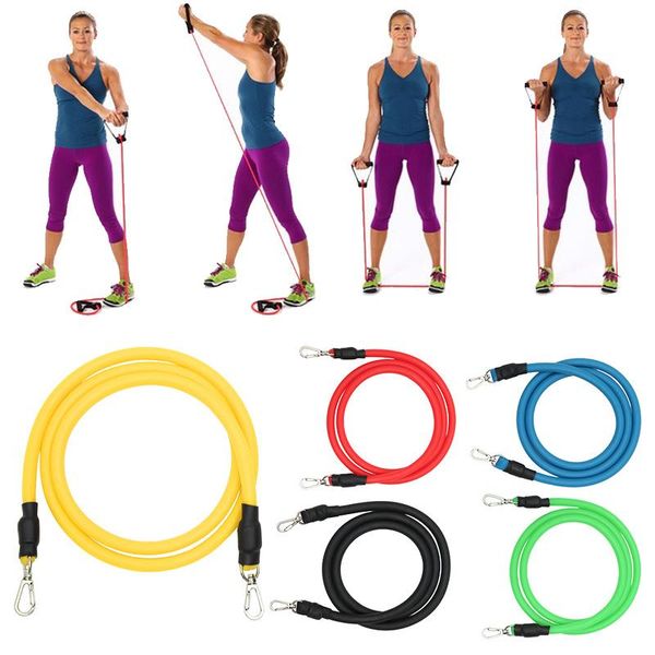 

12 pcs resistance bands set body building pull rope home portable fitness equipment colorful pvc ropes for men women unisex
