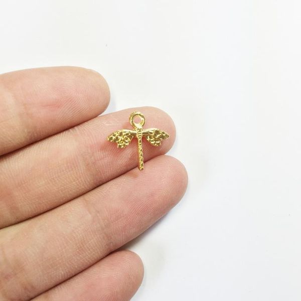 

eruifa 20pcs 22*12mm tiny dragonfly zinc alloy diy charms pendant jewelry handmade diy 2 colors, Bronze;silver