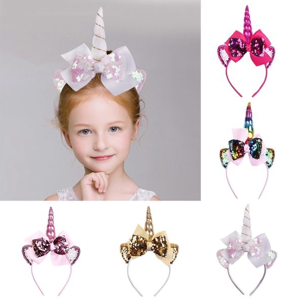 

glitter metallic headband unicorns supplies sequin bows hairband unicorn birthday decoration diy kids party favors