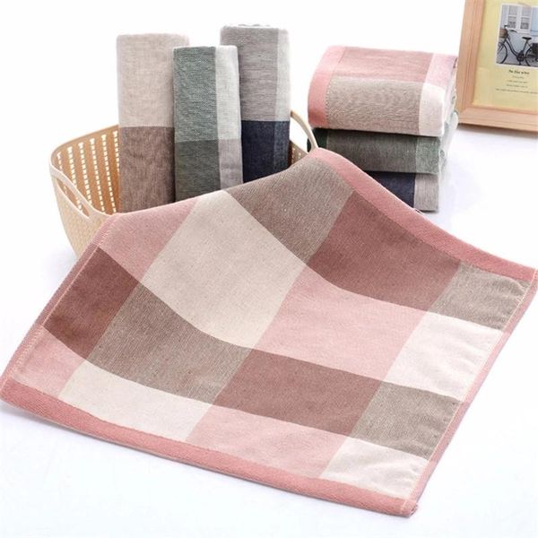 

5pcs/lot sofe face towel cotton plaid travelling washcloth yarn dyed home towels hand hair household bath towels for kid