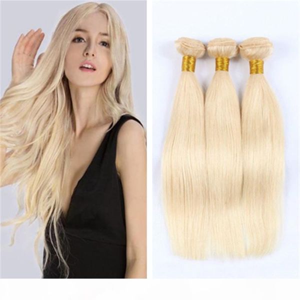 

8a platinum blonde straight hair 613 brazilian virgin hair 3 bundles,mixed length 8-30inch,unprocessed human hair weave wefts, Black