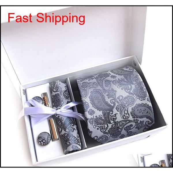 

180 styles neck tie set paisley 8 cm men necktie silk tie wedding accessories business tie qyloic nana_shop, Black;blue