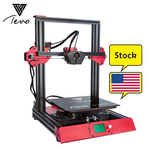 

новое прибытие tevo flash 3d комплект принтера 50% prebuild большой размер печати машина для нескольких 3d печати нить abs pla 1.75mm