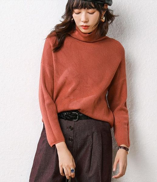 

soft casual style female sweater solid pattern turtleneck full sleeve spring autumn pullover for women drop shipping, White;black