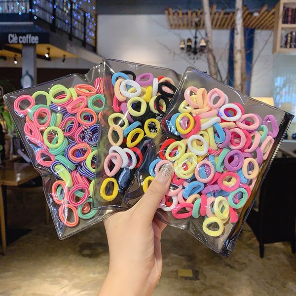 

korean version of small female color headrope tie loop net red ins simple rubber band hair rope head accessories