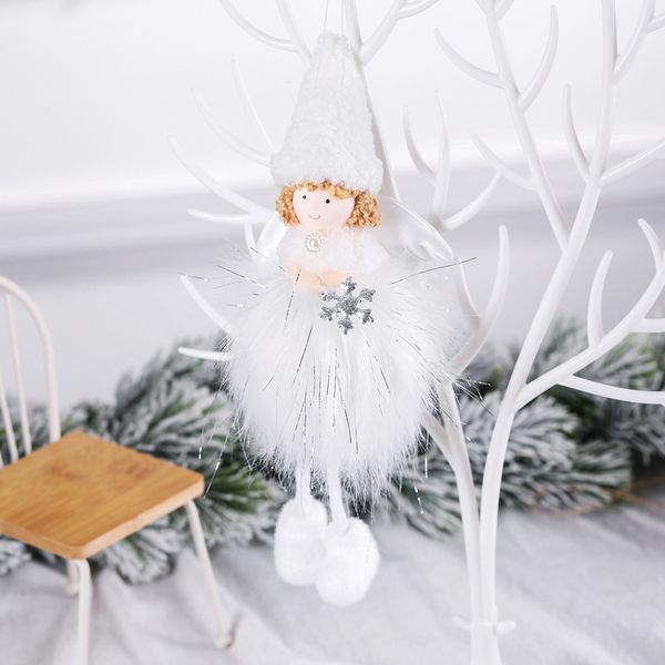

2021 navidad sitting angel plush doll pendant xmas tree decor santa claus hanging ornaments christmas decorations for home