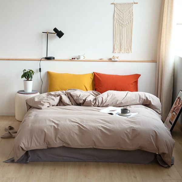 

100% washed cotton bedding set nordic modern bed linen for home duvet cover 240x220 bed sheets and pillowcases sets