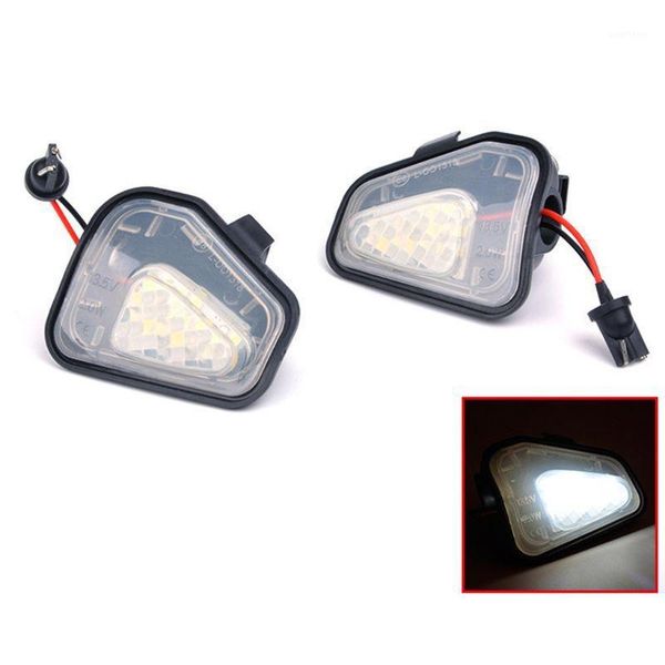 

2pcs white 6000k side mirror puddle lights led lamp for v~w cc scirocco f1cf1