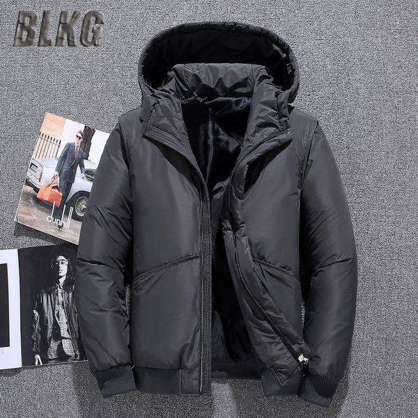 

wholesale down jacket coats winter jacket men down parkas hooded collar windbreaker keep warm men clothing m-4xl veste homme, Black