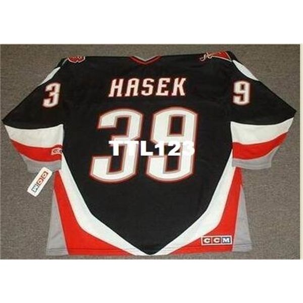 

421s #39 dominik hasek buffalo sabres 1999 ccm retro away home hockey jersey or custom any name or number retro jersey, Black