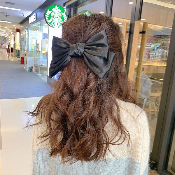 

корейский чистый красный и черный большой лук половина галстук волосы хвост лошади верхний задний зажим головки орнамент шпилька