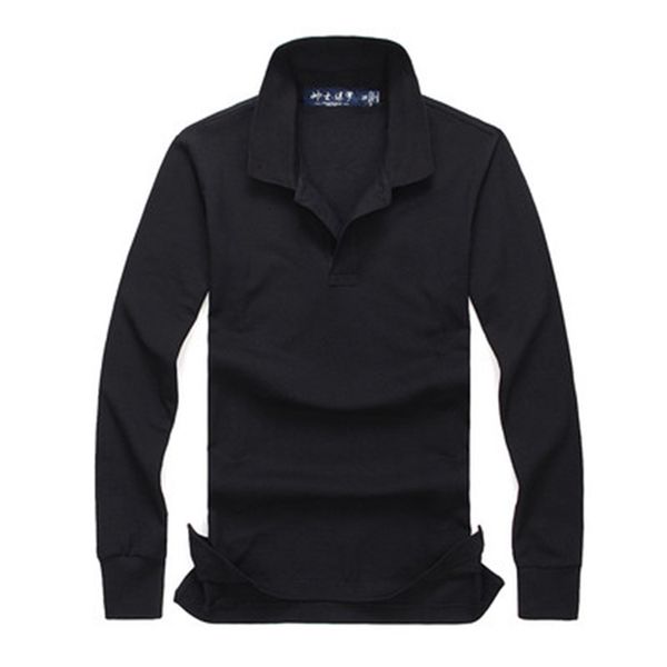 

men's new shipping autumn high-quality and winter fashion long-sleeved polo shirt casual men's polo shirt long sleeves size s-xxl, White;black