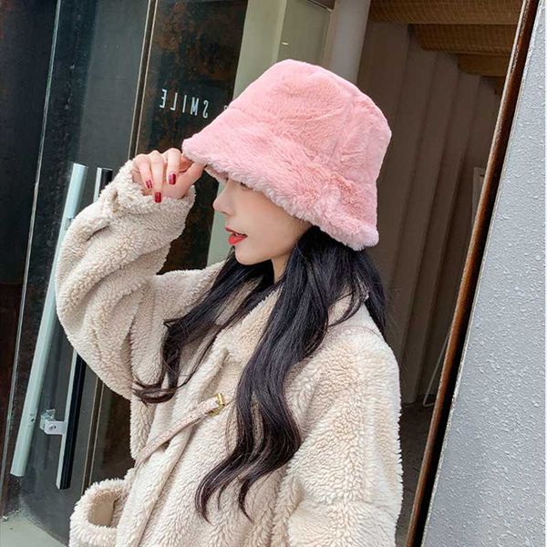 

2021 ladies autumn winter warm hat fashion solid color women gorros mujer chapeau femme lamb wool thick cap, Blue;gray
