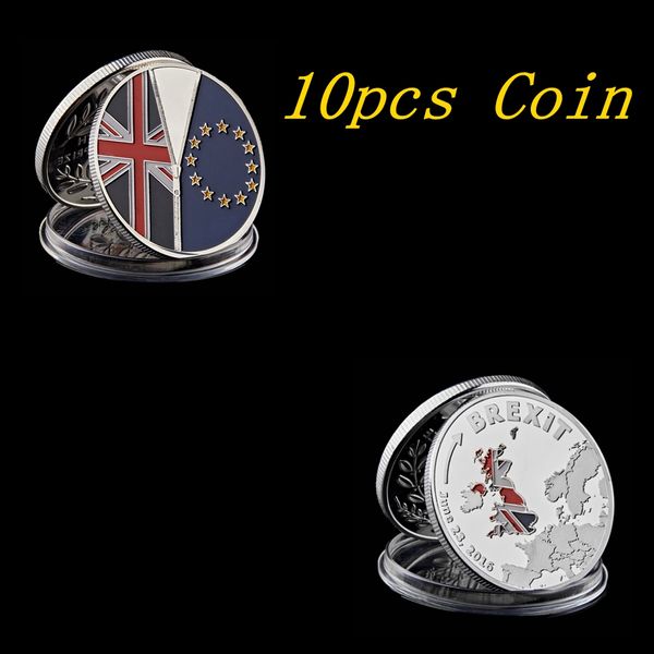 

10pcs international badge souvenir craft 2016 uk brexit vote independence silver plated commemorative coins