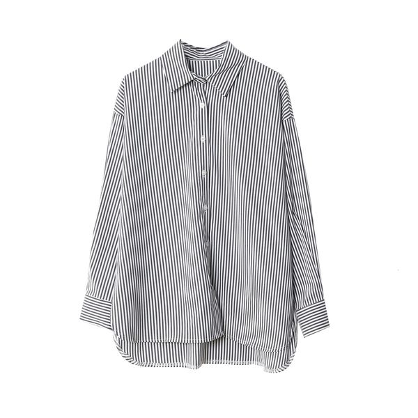 

2021 new sherhure spring cotton chic long sleeve striped women and blouses shirt blusas roupa feminina 0jdu, White