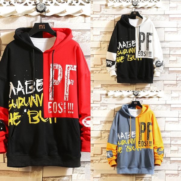 

a7ehz 2020 new 55 cotton brand coat sweater fashion casual hooded sweater men's autumnfashion loose trendy cewqq coat men's, Black