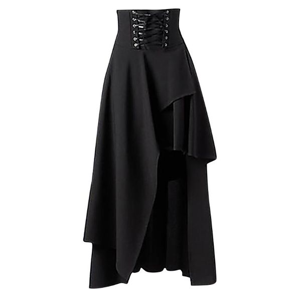 

women fashion solid gothic layered punk lace irregular party long skirt black skirt long skirts for women harajuku